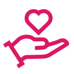 icon hand holding heart