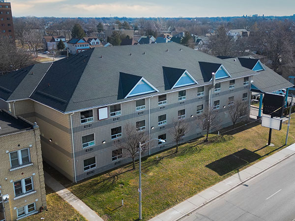 Overhead photo of women's centre shelter