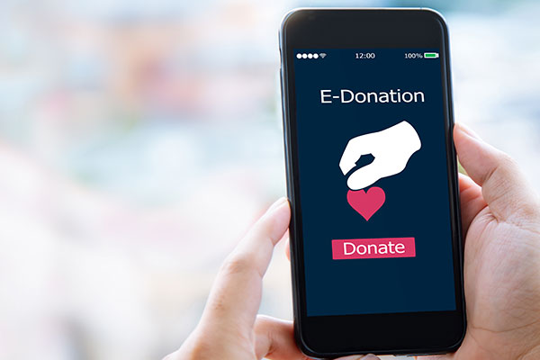 E-donation on mobile phone
